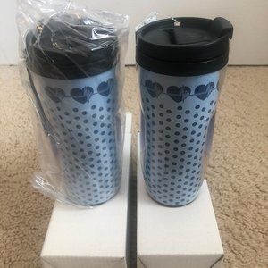 Lot of 2 Medical Nurse Heart EKG Travel Mug Cup